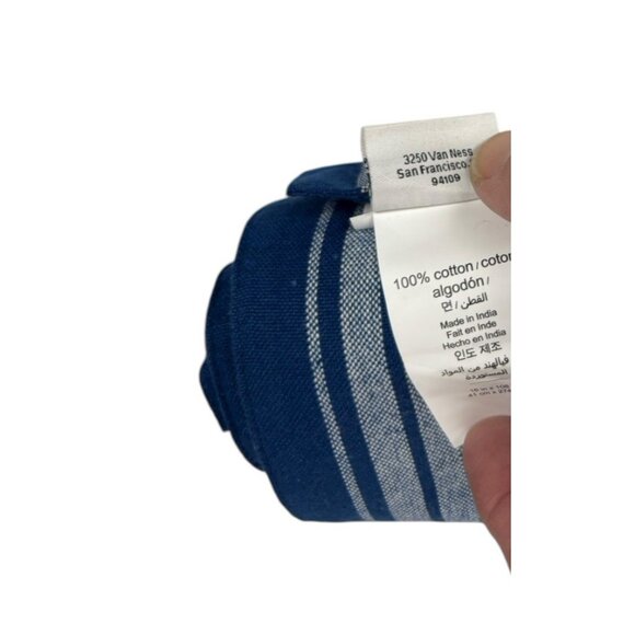 NWT Williams Sonoma Open Kitchen Table Runner Blue 100% Cotton 16" x 108” Stripe - Picture 6 of 6